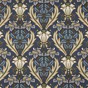 Iliv Art Deco Acanthus Navy Fabric