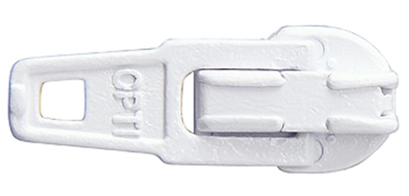Hallis Enamelled Zip Auto-Lock Sliders, White