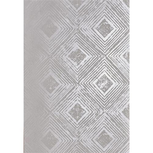 Prestigious Textiles Aspect Symmetry Silver Shadow Wallpaper