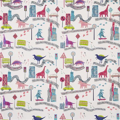 Prestigious Textiles Big Adventure Dino City Rainbow Fabric