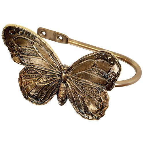 Jones Ecuador Holdback, Butterfly, Antique Brass