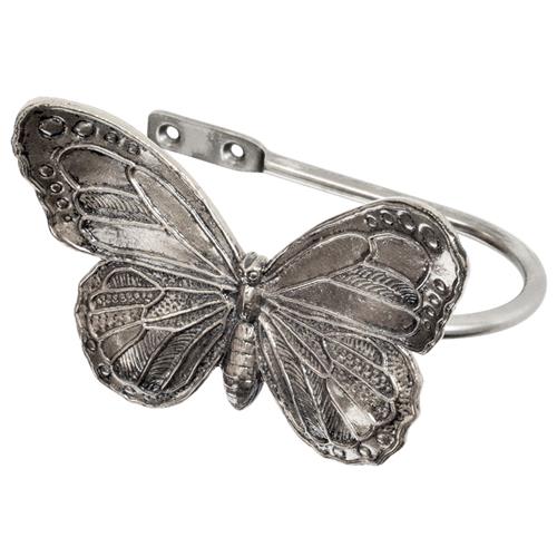Jones Ecuador Holdback, Butterfly, Antique Silver