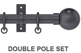 Arc 25mm Metal Double Pole Gun Metal, Ball