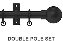 Arc 25mm Metal Double Pole Soft Black, Ball