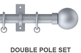 Arc 25mm Metal Double Pole Soft Silver, Ball