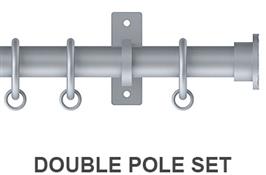 Arc 25mm Metal Double Pole Soft Silver, Hammered Disc
