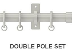 Arc 25mm Metal Double Pole Warm Grey, Stud