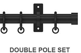 Arc 25mm Metal Double Pole Soft Black, Stud
