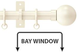 Arc 25mm Metal Bay Window Pole Linen, Ball