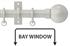 Arc 25mm Metal Bay Window Curtain Pole Warm Grey, Ball