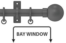 Arc 25mm Metal Bay Window Pole, Lead, Ball