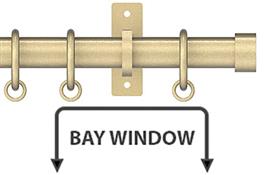 Arc 25mm Metal Bay Window Curtain Pole, Soft Brass, Stud