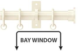 Arc 25mm Metal Bay Window Curtain Pole, Linen, Disc