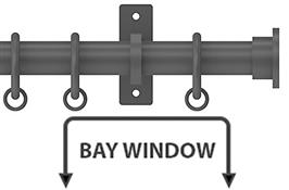Arc 25mm Metal Bay Window Curtain Pole, Lead, Disc