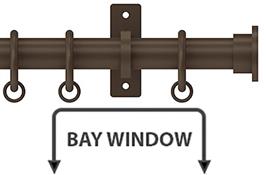Arc 25mm Metal Bay Window Curtain Pole, Mocha, Disc