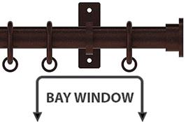 Arc 25mm Metal Bay Window Curtain Pole, Bronze, Disc
