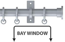 Arc 25mm Metal Bay Window Pole, Soft Silver, Disc
