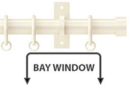 Arc 25mm Metal Bay Window Pole Linen, Stud