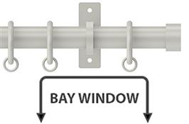 Arc 25mm Metal Bay Window Curtain Pole Warm Grey, Stud