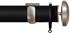 Jones Esquire 50mm Pole Carbon Black, Square, Brushed Nickel Curved Disc