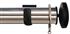 Jones Esquire 50mm Pole Polished Nickel, Square, Carbon Black Curved Disc