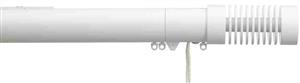 Silent Gliss Corded Metropole 30mm 7630 Matt White Groove Cylinder Finial