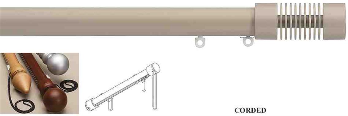 Silent Gliss Corded Metropole 30mm 7630 Taupe Groove Cylinder Finial