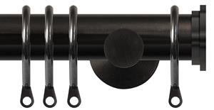 Renaissance Contemporary 28mm Metal Curtain Pole Black Nickel, Fynn Endcap