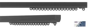 Silent Gliss 6840 Curtain Track Black with Wave Heading
