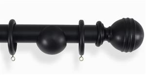 Laura Ashley 35mm Pole Black Ribbed Ball 