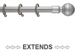Kestrel Tops 16mm-19mm Extendable Curtain Pole, Matt Satin Ball