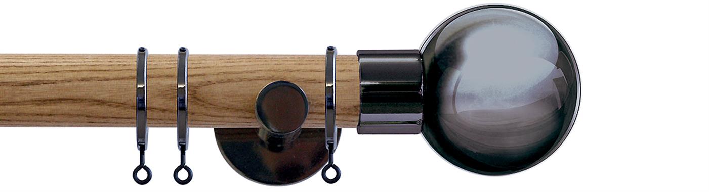 Jones Strand 35mm Wood Pole Light Oak, Black Nickel Ball