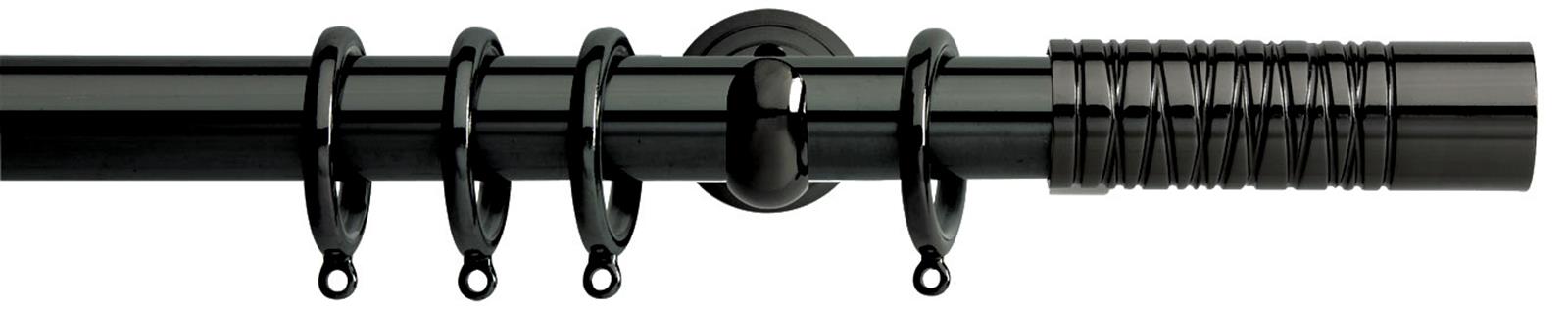 Neo Premium 28mm Pole Black Nickel Cup Wired Barrel