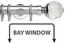 Neo Premium 35mm Bay Window Pole Chrome Clear Faceted Ball