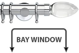 Neo Premium 35mm Bay Window Pole Chrome Clear Teardrop