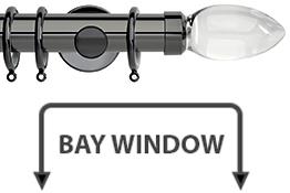 Neo Premium 35mm Bay Window Pole Black Nickel Clear Teardrop