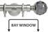 Neo Premium 28mm Bay Window Pole Stainless Steel Smoke Grey Faceted Ball