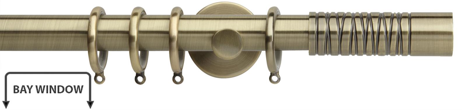 Neo Premium 28mm Bay Window Pole Spun Brass Wired Barrel