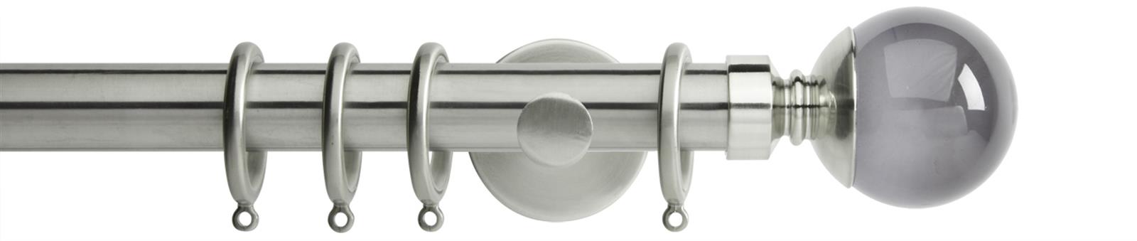 Neo Premium 28mm Pole Stainless Steel Cylinder Smoke Grey Ball
