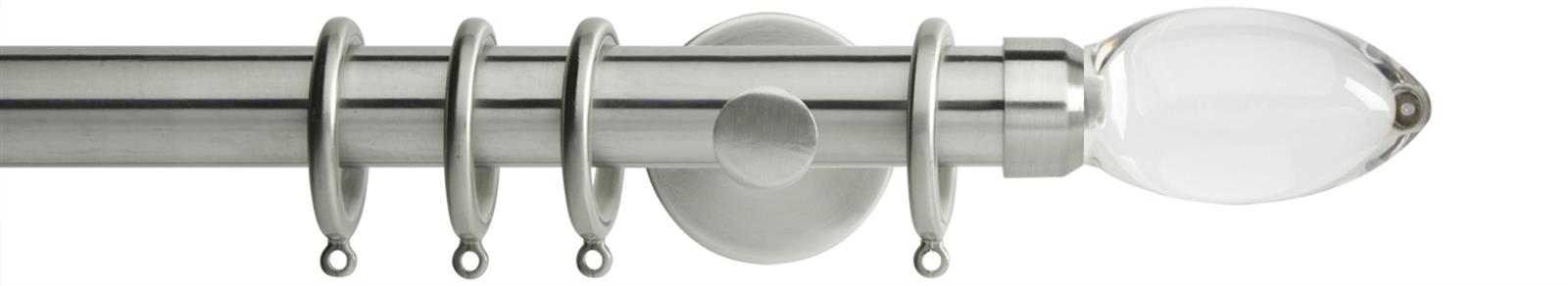 Neo Premium 28mm Pole Stainless Steel Cylinder Clear Teardrop