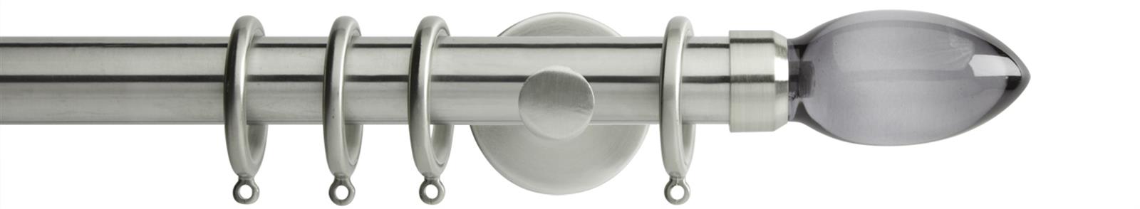Neo Premium 28mm Pole Stainless Steel Cylinder Smoke Grey Teardrop