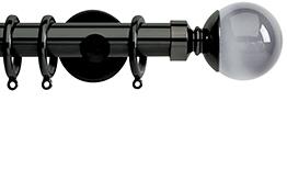 Neo Premium 28mm Pole Black Nickel Cylinder Smoke Grey Ball