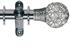 Galleria 35mm Curtain Pole Brushed Silver Jewelled Cage