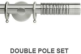 Neo Premium 19mm/28mm Double Curtain Pole Stainless Steel Wired Barrel