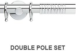 Neo Premium 19mm/28mm Double Curtain Pole Chrome Wired Barrel