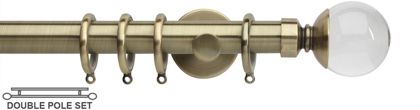 Neo Premium 19/28mm Double Pole Spun Brass Clear Ball