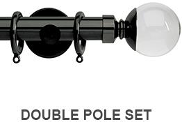 Neo Premium 19/28mm Double Pole Black Nickel Clear Ball