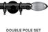 Neo Premium 19/28mm Double Pole Black Nickel Smoke Grey Teardrop