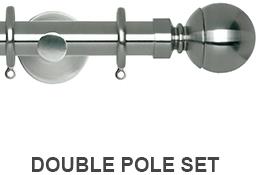 Neo 19/28mm Double Curtain Pole Stainless Steel Ball