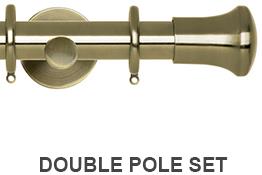 Neo 19/28mm Double Curtain Pole Spun Brass Trumpet